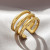 Кольцо медицинская сталь с напылением золотом J11105CJJ