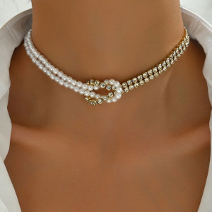 Чокер ювелирный сплав жемчуг 1J12354CJJ Чокер ювелирный сплав жемчуг 1J12354CJJ