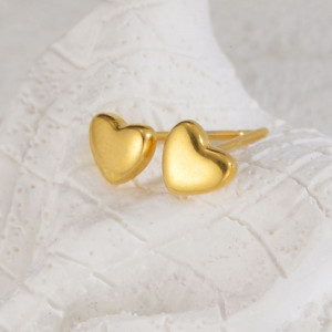 Серьги-пусеты Сердца объемные глянцевые CJL35165 Серьги-пусеты Сердца объемные глянцевые CJL35165