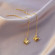 Серебряные серьги из титановой стали с сердцем CJZ21732