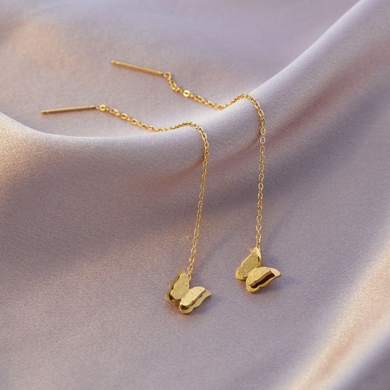 Серебряные серьги из титановой стали с сердцем CJZ21732