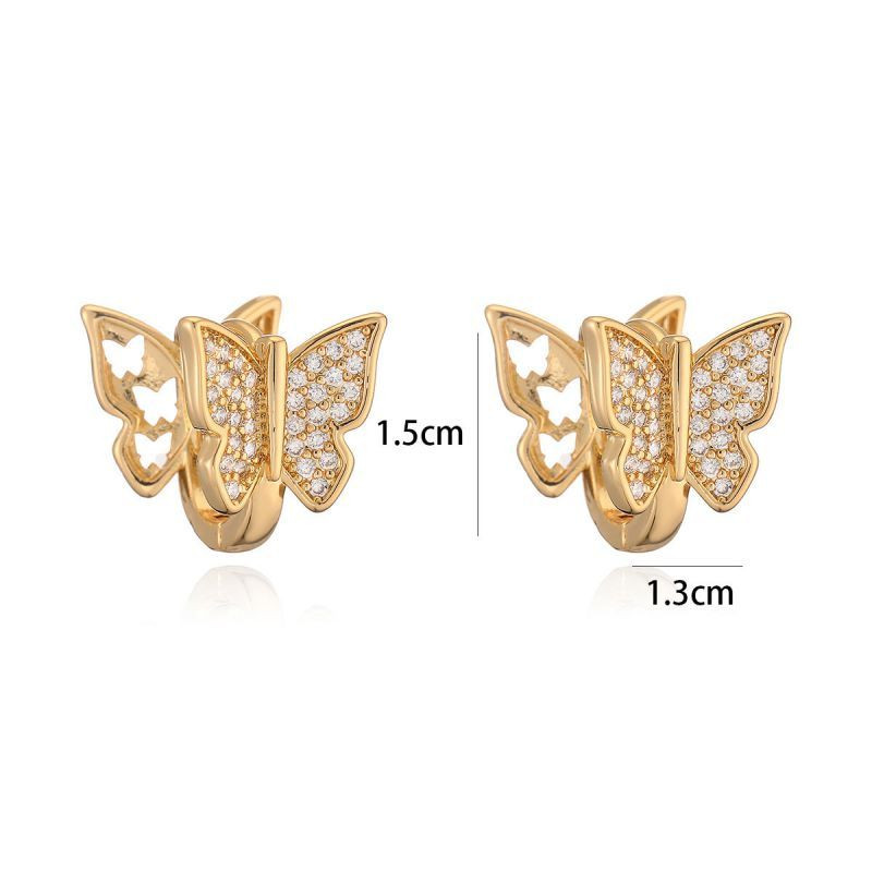Серьги-бабочки с сияющими крыльями CJL20458