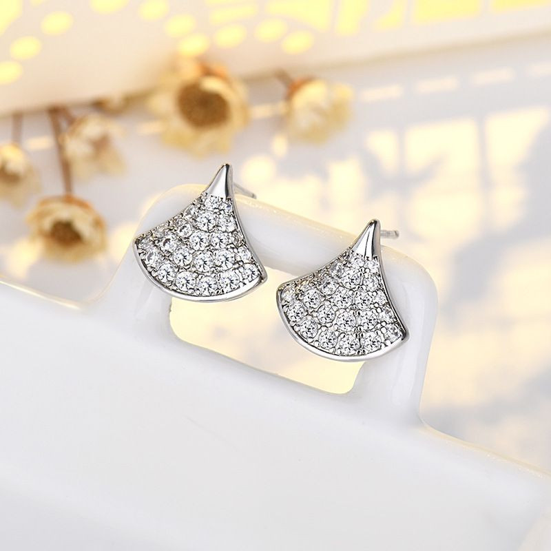 Серьги-гвоздики вееры со стразами 1J11970CJJ