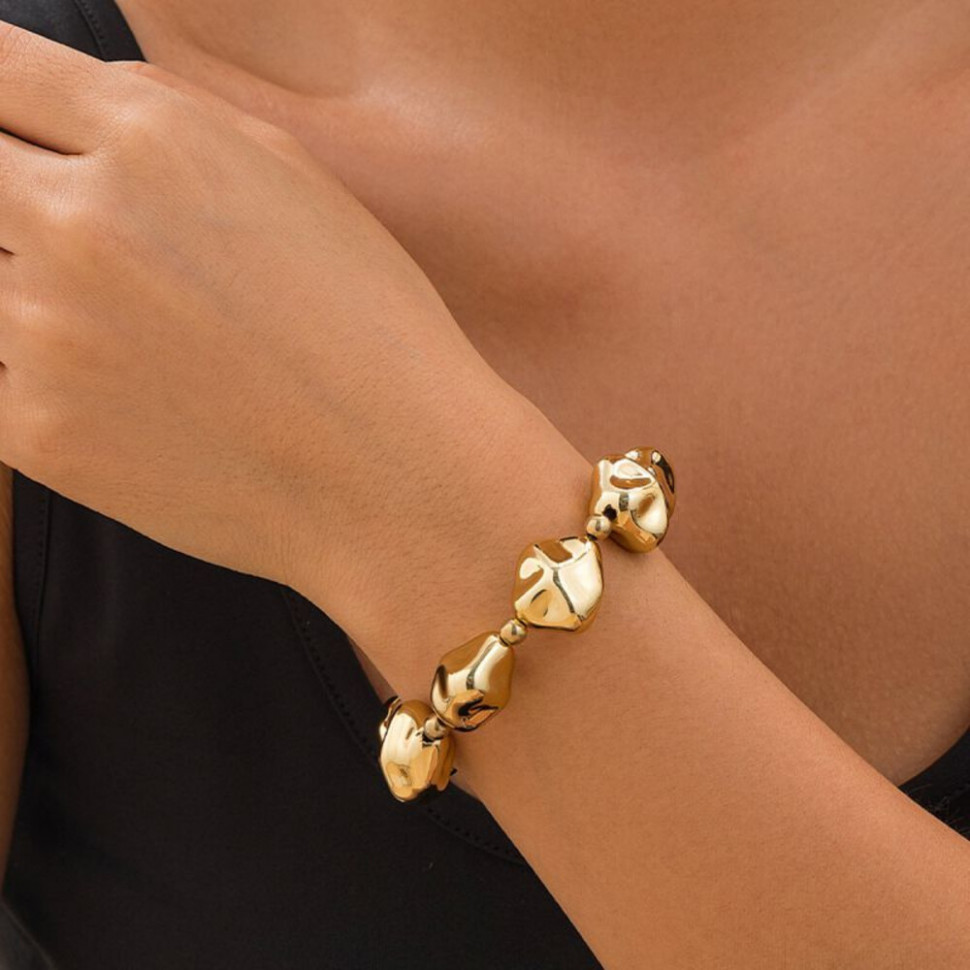 Браслет из граненых золотистых бусин CJH44385