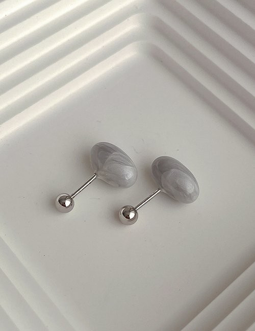 Матовые пусеты «Серый мрамор» Z51298