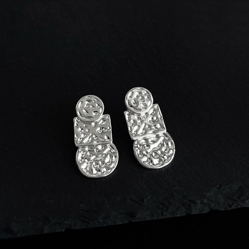 Фактурные серьги-пусеты «Монеты» CJQ17161