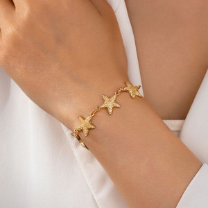 Браслет цепочка с ажурными звездами CJM58407 Браслет цепочка с ажурными звездами CJM58407