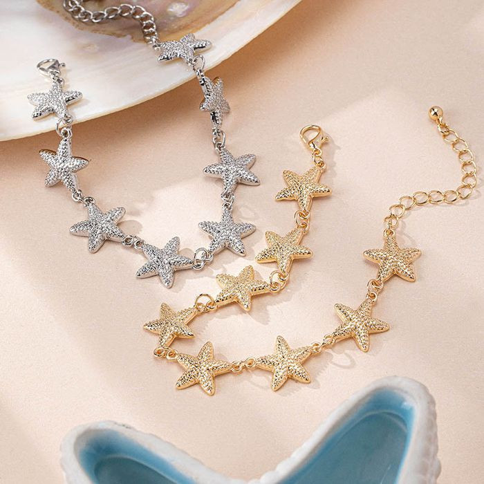 Браслет цепочка с ажурными звездами CJM58407