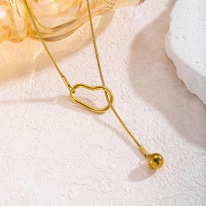 Колье-галстук с абстрактным контуром сердца CJJ29754