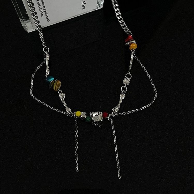 Изящное колье из медицинской стали с подвесками J10961CJJ Изящное колье из медицинской стали с подвесками J10961CJJ