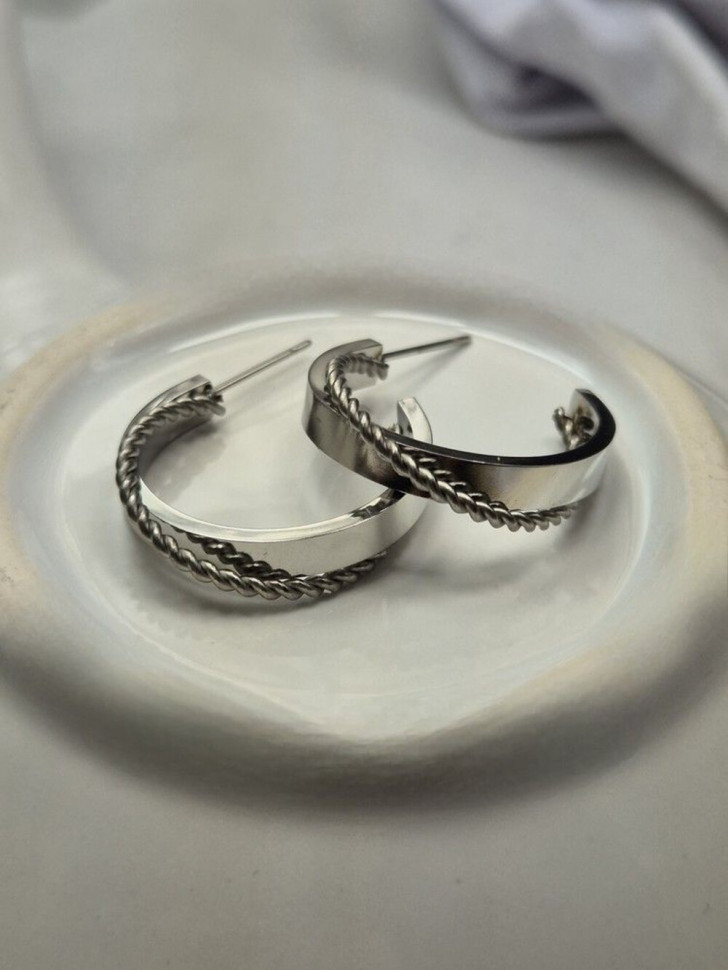 Серьги медицинская сталь J11183CJJ