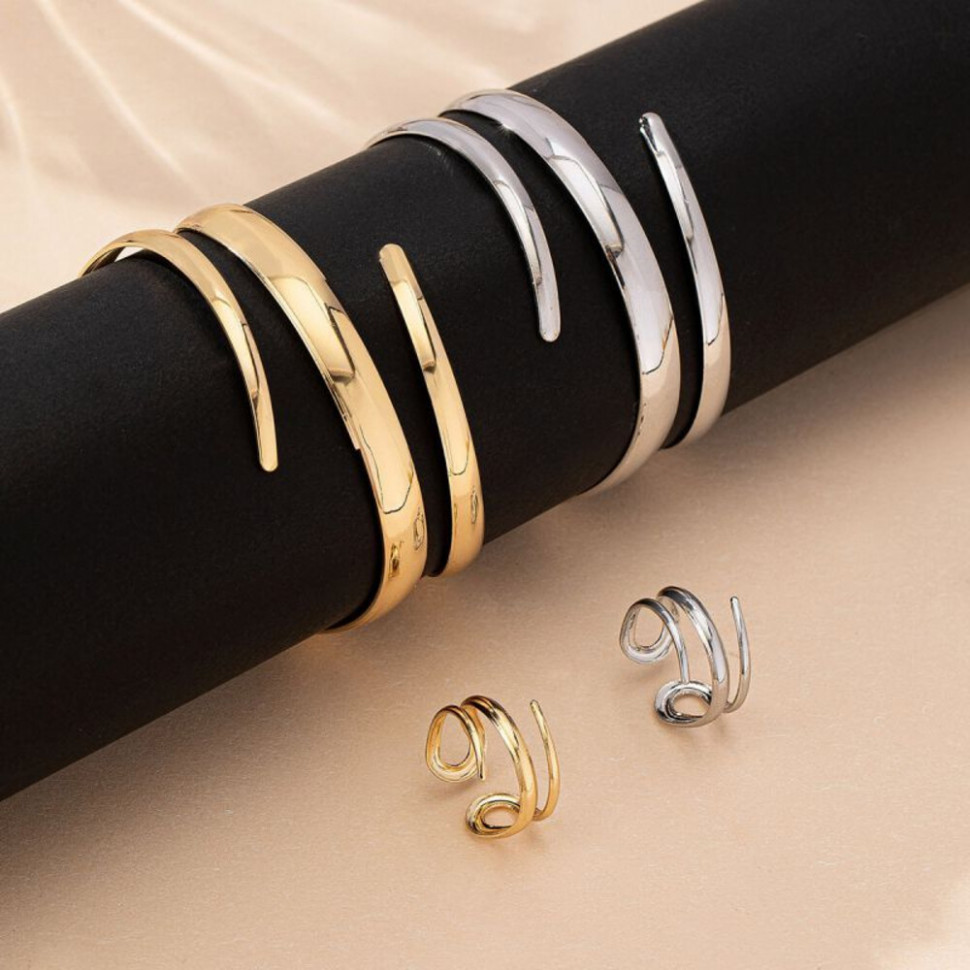 Комплект браслет и кольцо разомкнутой формы CJH99047