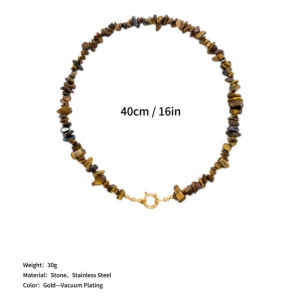 Колье из тигрового глаза с якорем ASUY86501