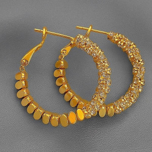 Серьги конго медь напыление золотом 1J12085CJJ Серьги конго медь напыление золотом 1J12085CJJ