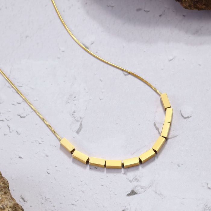 Минималистичная цепочка с прямоугольными подвесками-планками J10094CJJ Минималистичная цепочка с прямоугольными подвесками-планками J10094CJJ