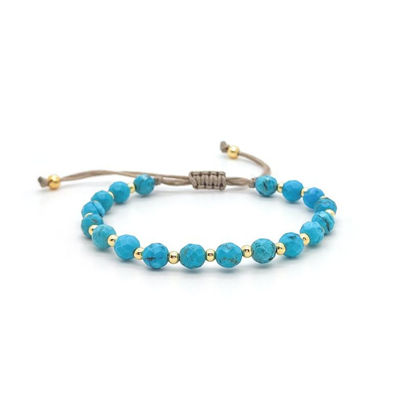 Браслет из ярко-голубых бусин на затяжке CJH72363