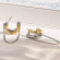 Серьги-полукольца двухцветные с цепочкой CJL40638