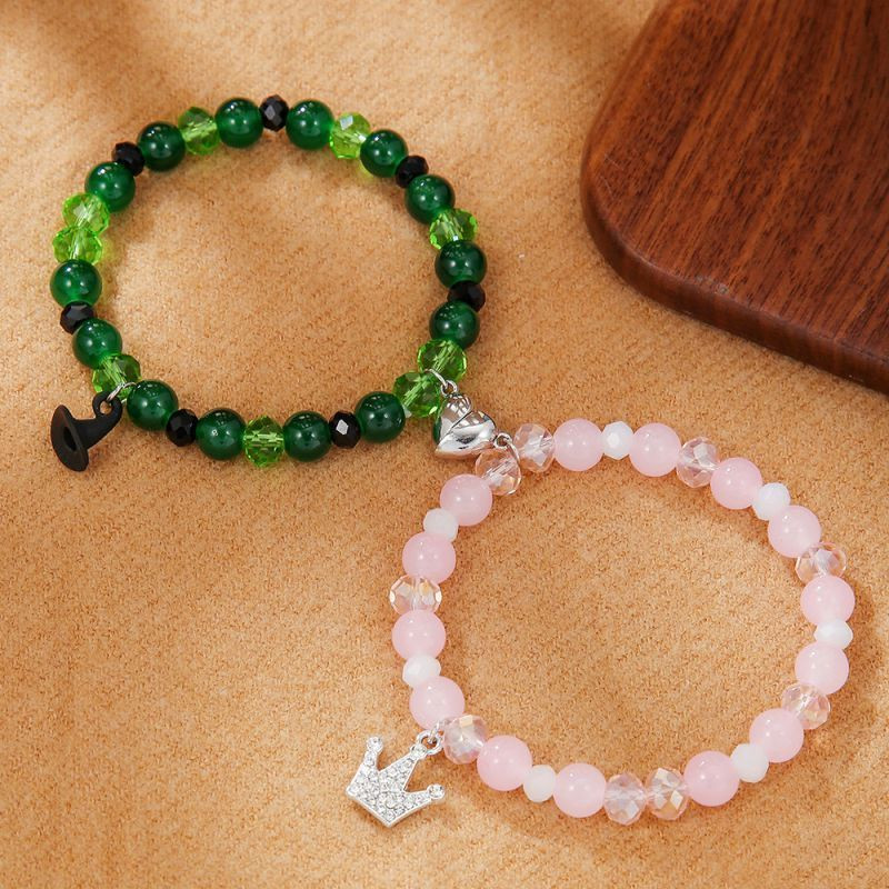 Парные браслеты мистический агат с магнитным притяжением