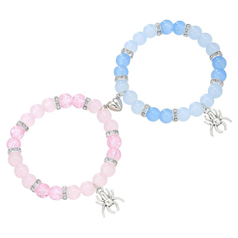 Парные браслеты мистический агат с магнитным притяжением