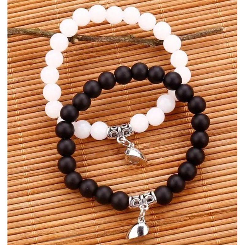 Парные браслеты мистический агат с магнитным притяжением