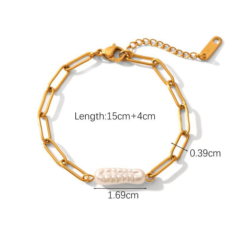 Браслет цепочка с крупными золотистыми звеньями CJL78697 Браслет цепочка с крупными золотистыми звеньями CJL78697