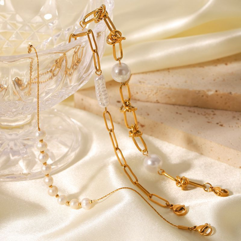 Браслет цепочка с крупными золотистыми звеньями CJL78697 Браслет цепочка с крупными золотистыми звеньями CJL78697