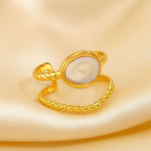 Кольцо титановая сталь напыление золотом 1J12265CJJ