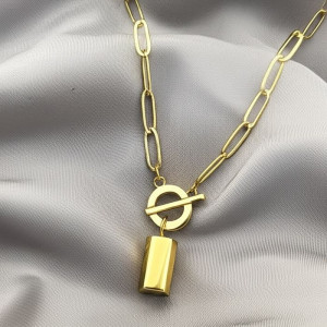 Колье медицинская сталь с напылением золотом J10935CJJ Колье медицинская сталь с напылением золотом J10935CJJ