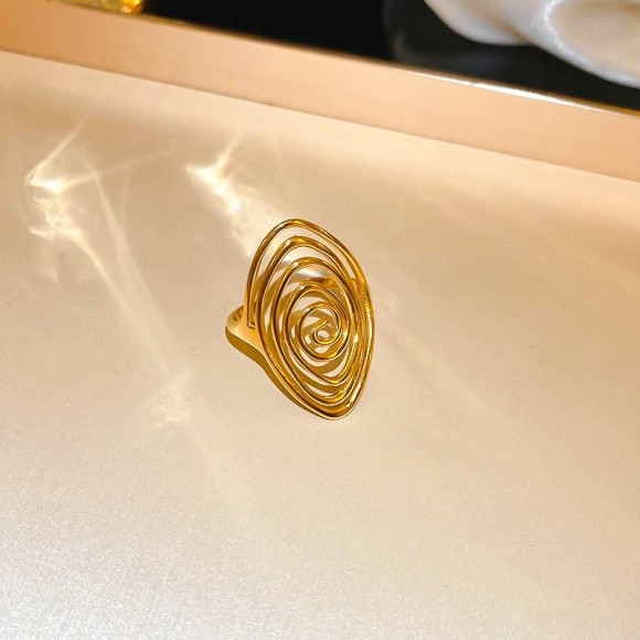 Кольцо Медицинская сталь с напылением золотом J11110(CJJ)