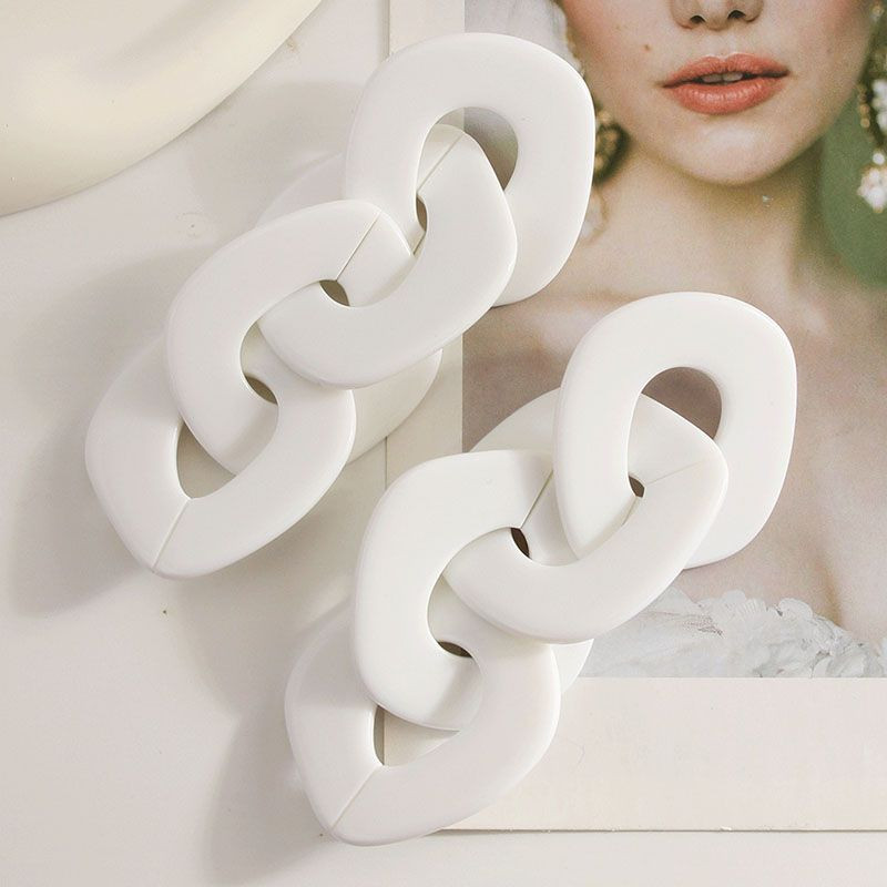 Массивные серьги цепи из бирюзового акрила CJN34092