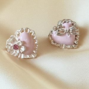 Серьги ювелирный сплав серебряный гвоздик сердца J11570CJJ Серьги ювелирный сплав серебряный гвоздик сердца J11570CJJ