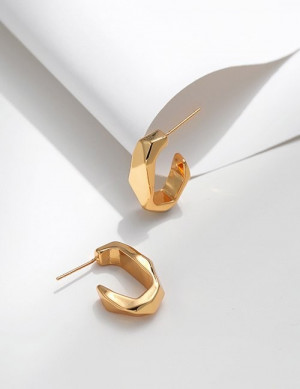 Геометрические серьги-полукольца «Грань» Z65714 Геометрические серьги-полукольца «Грань» Z65714