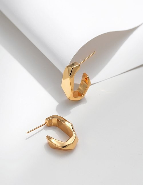 Геометрические серьги-полукольца «Грань» Z65714 Геометрические серьги-полукольца «Грань» Z65714