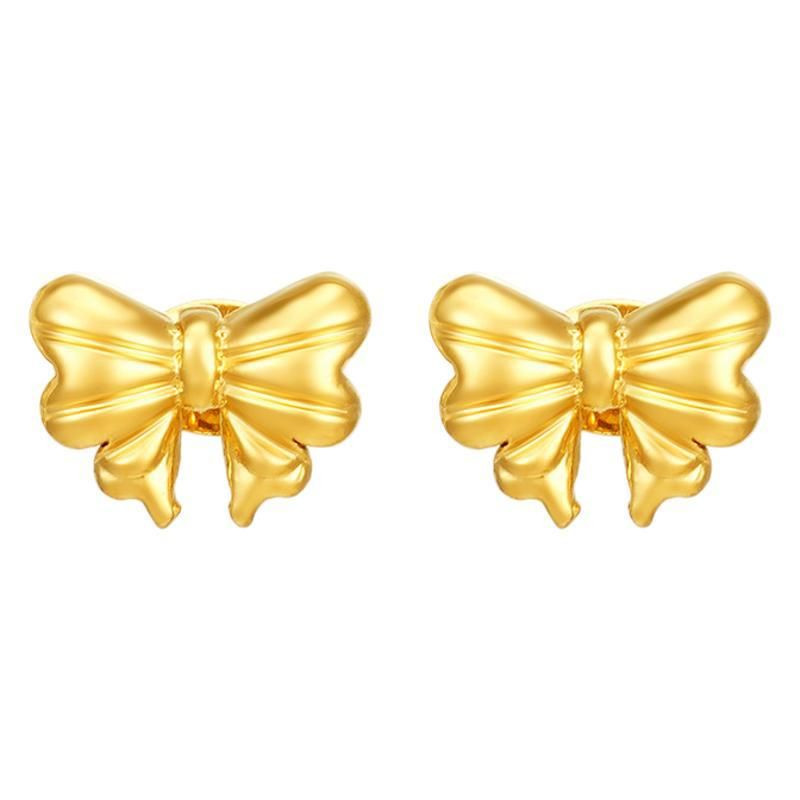 Серьги-пусеты Бантики миниатюрные стальные CJJ30796