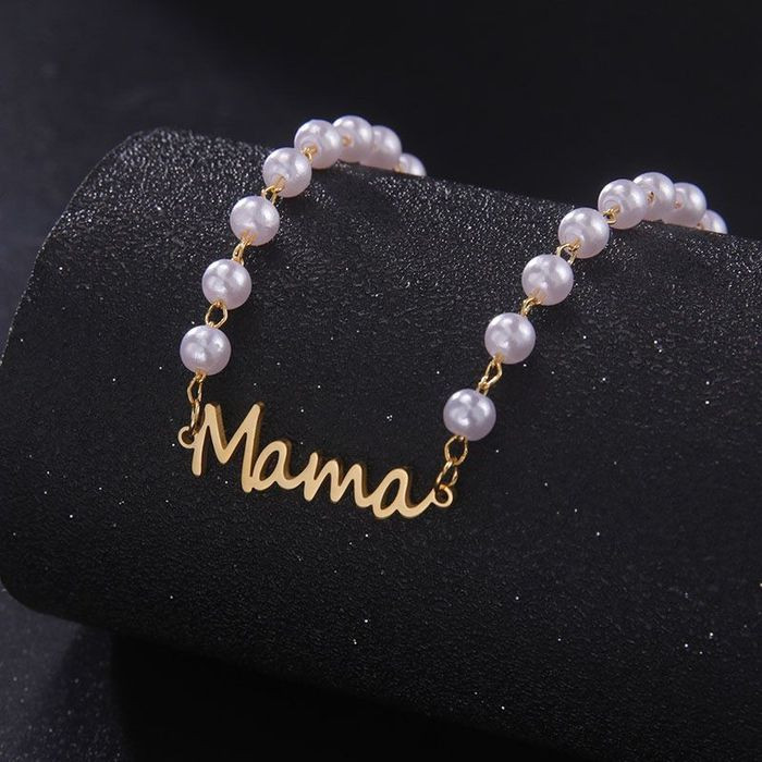 Жемчужное ожерелье с надписью Mama CJL22106