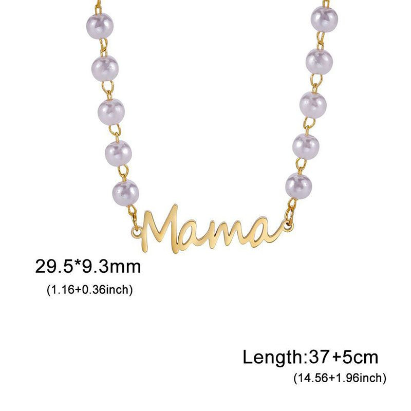Жемчужное ожерелье с надписью Mama CJL22106