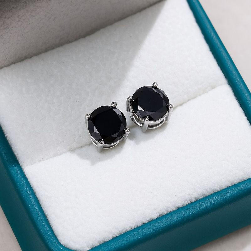 Серьги медь чёрный камень циркон 1J12324CJJ Серьги медь чёрный камень циркон 1J12324CJJ