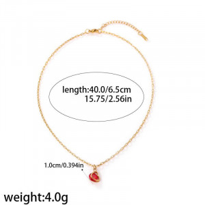 Колье из стали с сердцем и камнем ASUZ56202