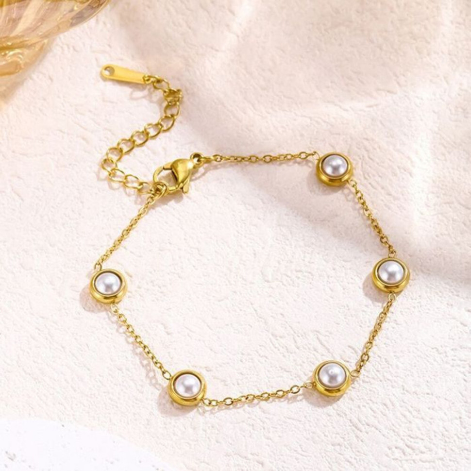 Браслет-нить с жемчужными дисками CJH37278 Браслет-нить с жемчужными дисками CJH37278