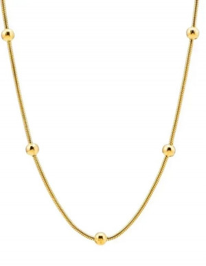 Золотистая цепочка с декоративными шариками-бусинами по всей длине J10095CJJ