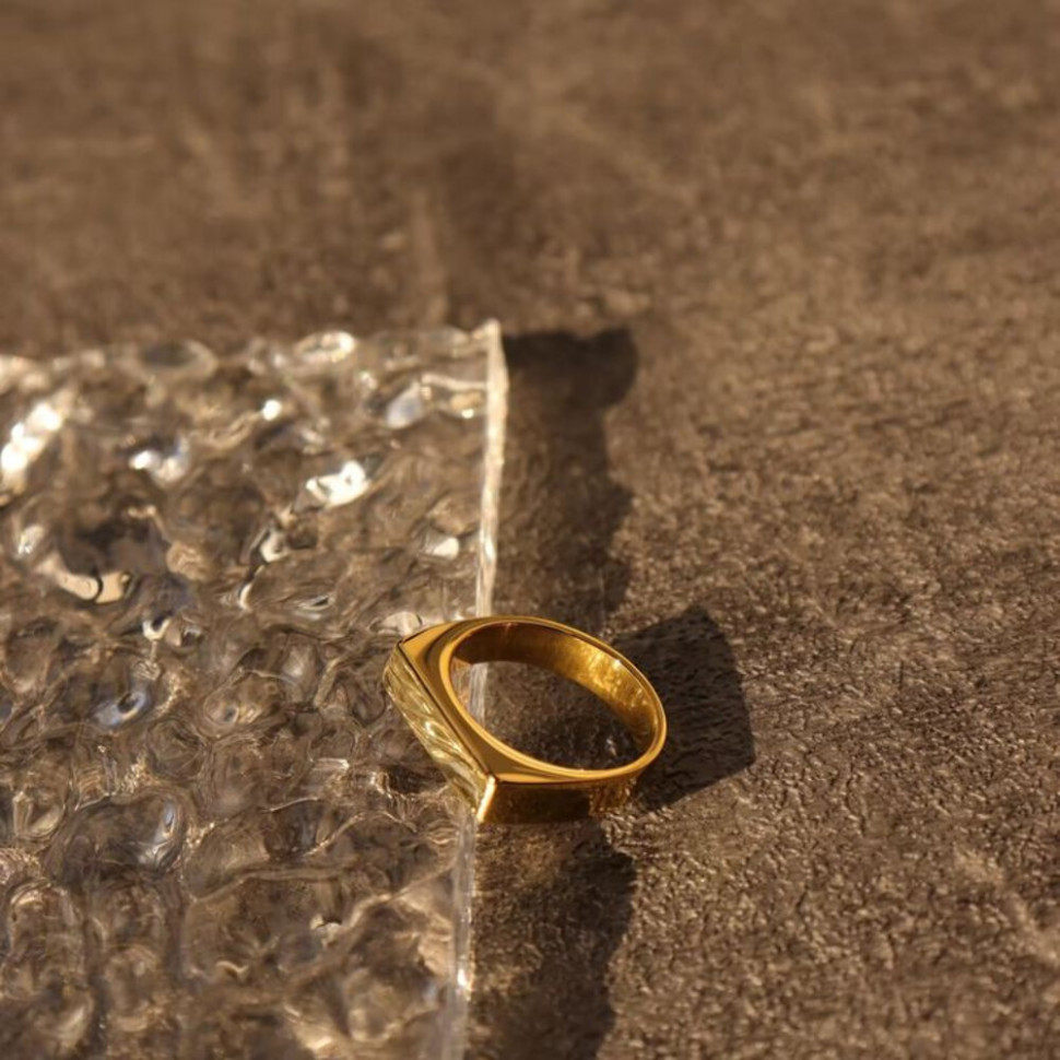 Кольцо медицинская сталь с напылением золотом J11111CJJ