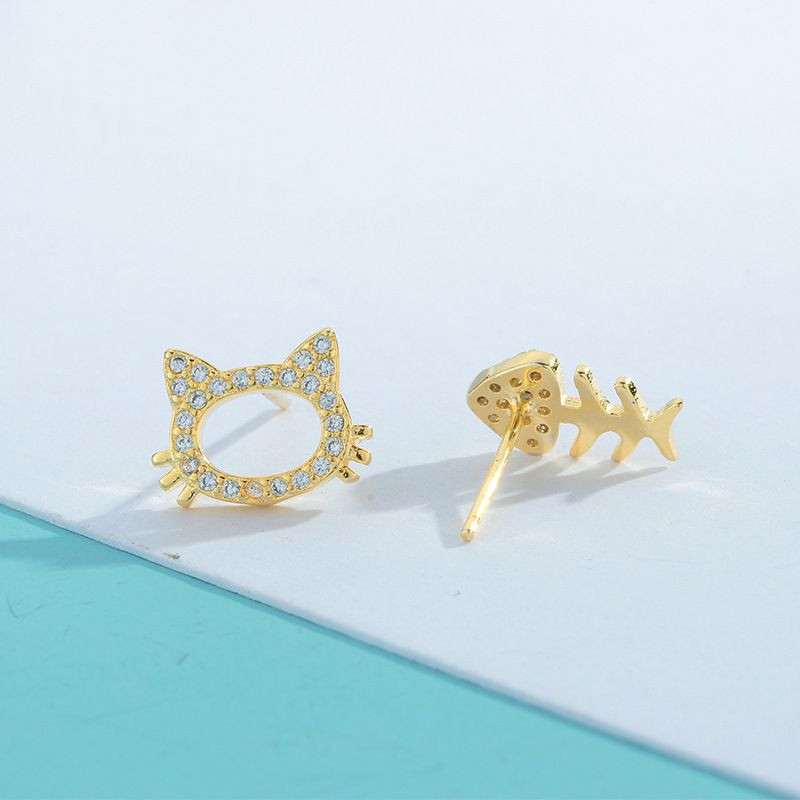 Серьги-гвоздики рыба и хвост с кристаллами J10691CJJ