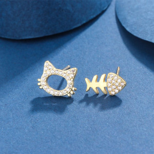 Серьги медь с напылением золотом J10691CJJ