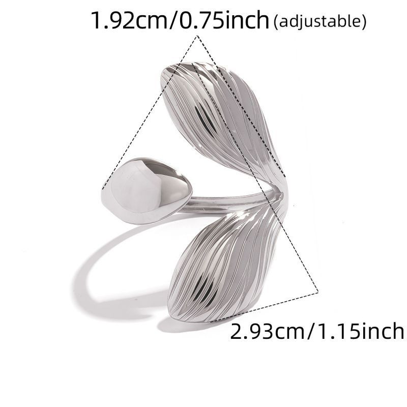 Двойное разомкнутое кольцо в форме изогнутых лепестков CJT25683