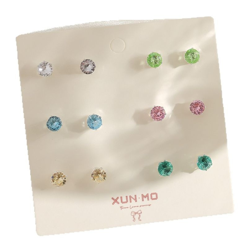 Набор серег циркон ювелирный сплав 1J12316CJJ Набор серег циркон ювелирный сплав 1J12316CJJ