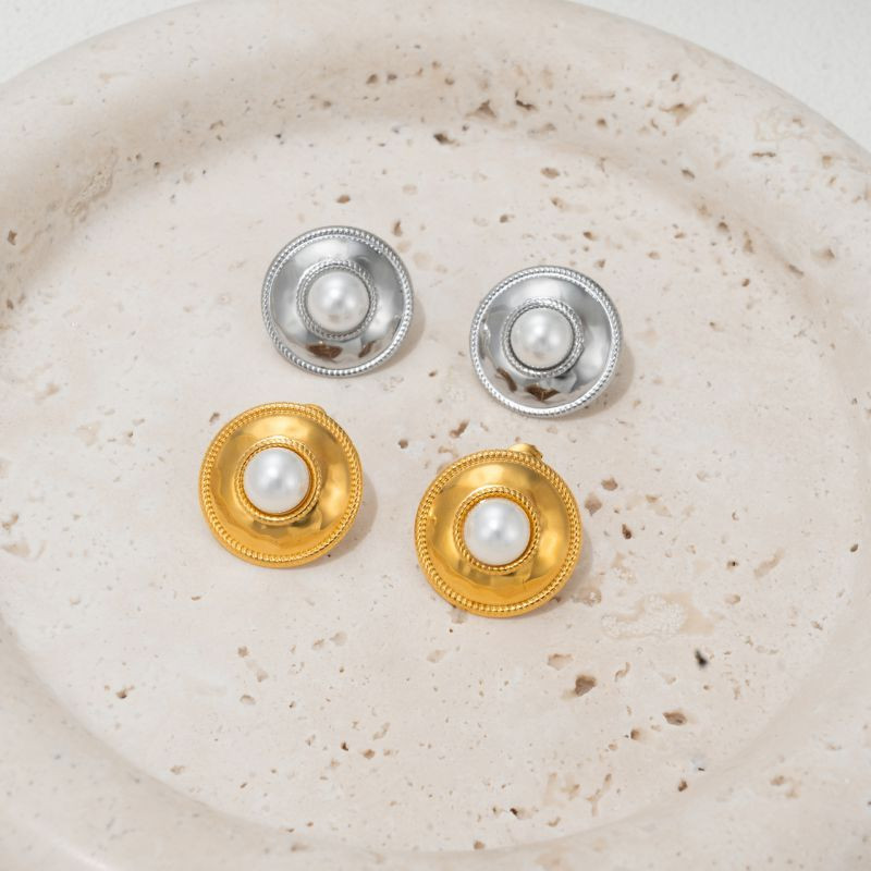 Серьги-пусеты Диски с цветными вставками CJP42841 Серьги-пусеты Диски с цветными вставками CJP42841