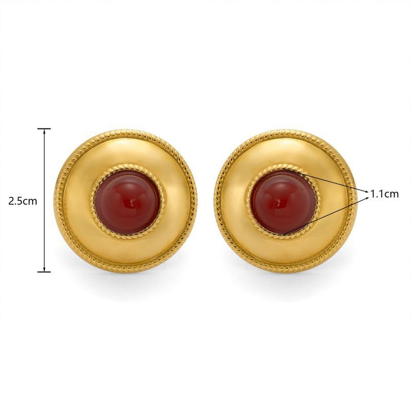 Серьги-пусеты Диски с цветными вставками CJP42841 Серьги-пусеты Диски с цветными вставками CJP42841