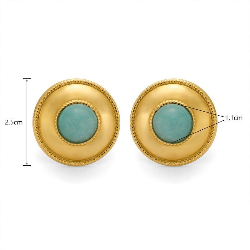 Серьги-пусеты Диски с цветными вставками CJP42841 Серьги-пусеты Диски с цветными вставками CJP42841