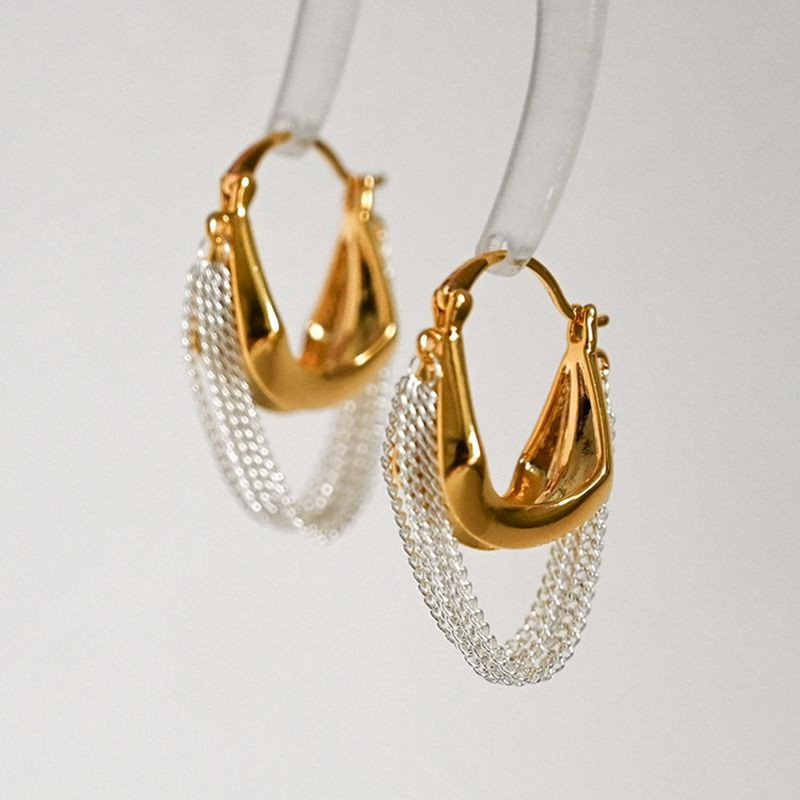 Серьги конго медь с напылением золотом 1J12087CJJ