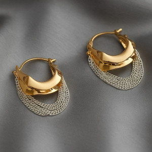 Серьги конго медь с напылением золотом 1J12087CJJ Серьги конго медь с напылением золотом 1J12087CJJ